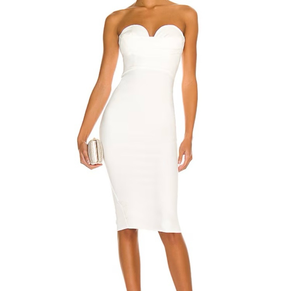 REVOLVE White Midi Strapless Dress